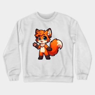 Cute Chibi Fox Anthro Furry Art Crewneck Sweatshirt